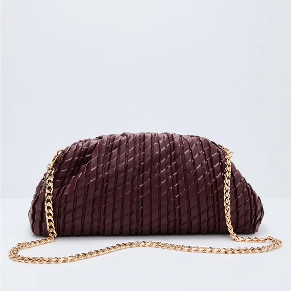 Urban Expressions Handbags - Urban expressions Woven Chain Shoulder Bag - Burgundy